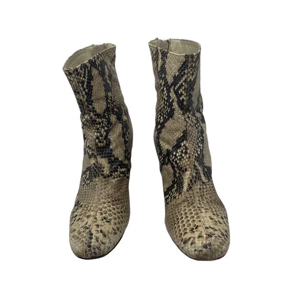 Free People Cecile Snake Leather Block Heel Western Boho Women 37.5 US 7-7.5 - Picture 3 of 9